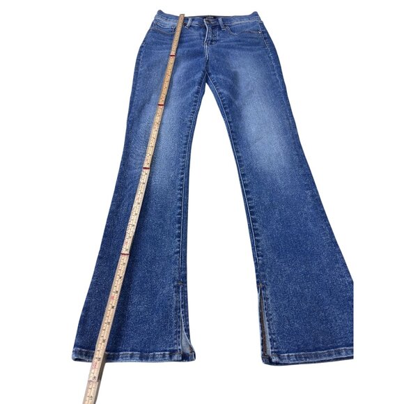 Express Womens Skyscraper Mid Rise Flare Jeans Denim Size 2S - Picture 4 of 12